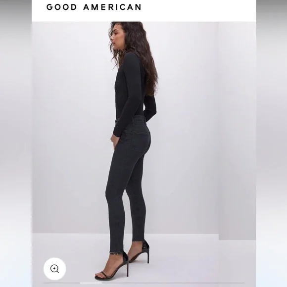 Good American good legs skinny black jeans - Picture 3 of 13